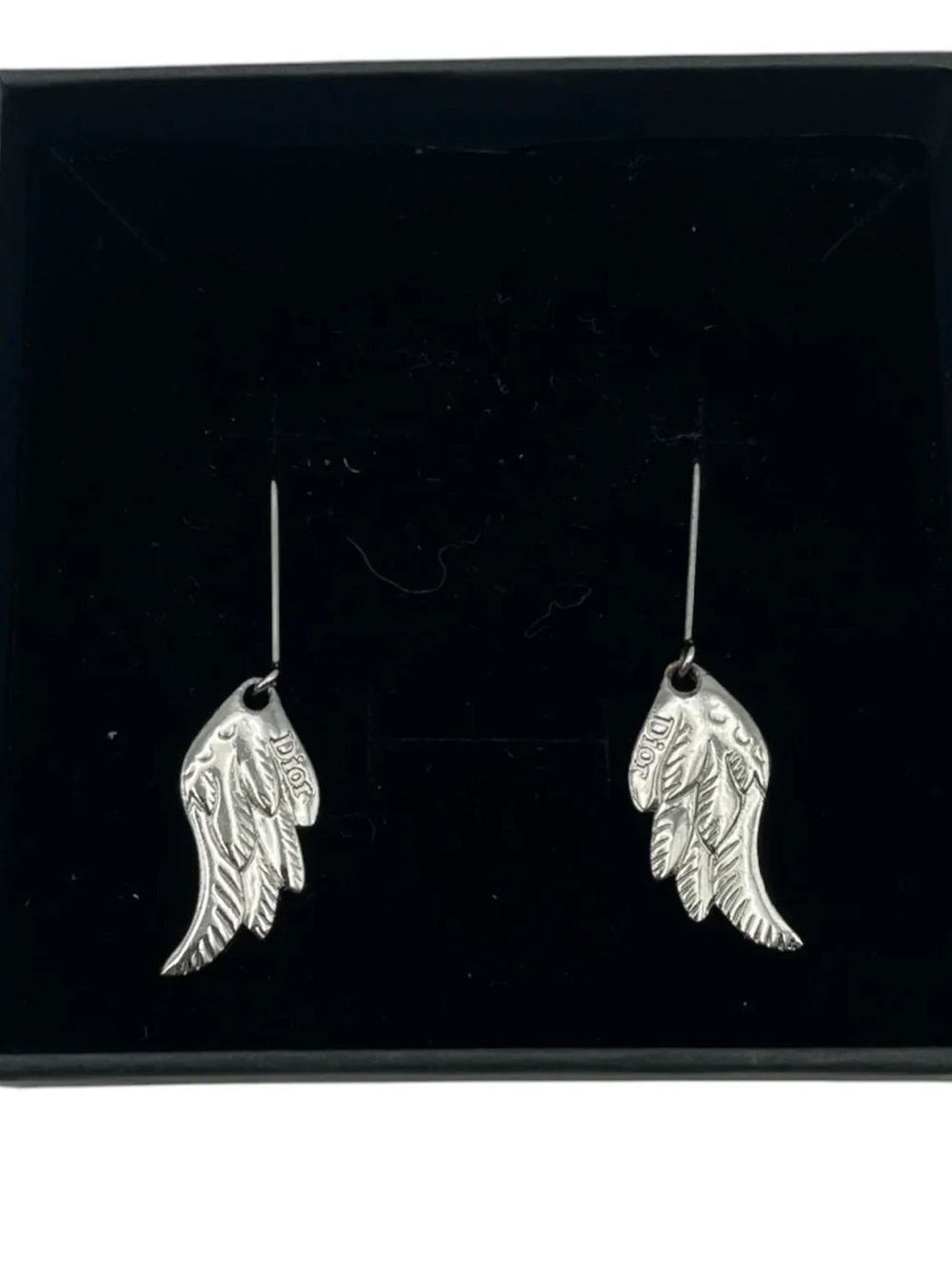 Dior Silver Wing Drop Earrings